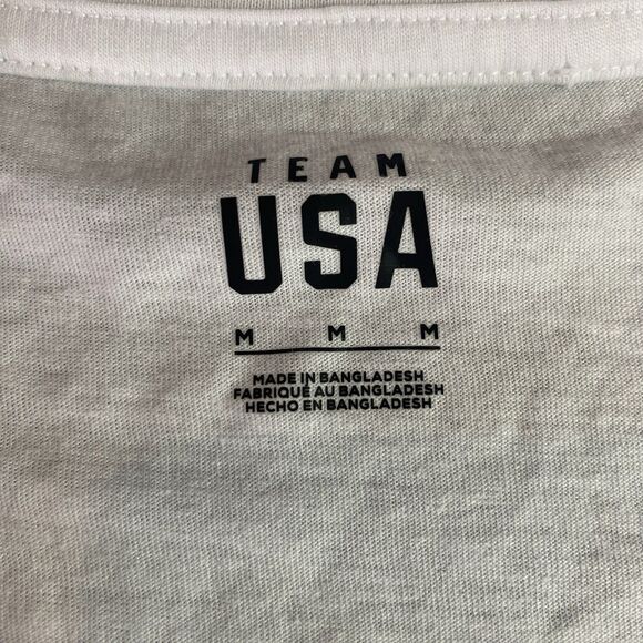 Team USA Olympics Cropped T-Shirt Let The Games Begin Womens Size M White - Picture 3 of 10